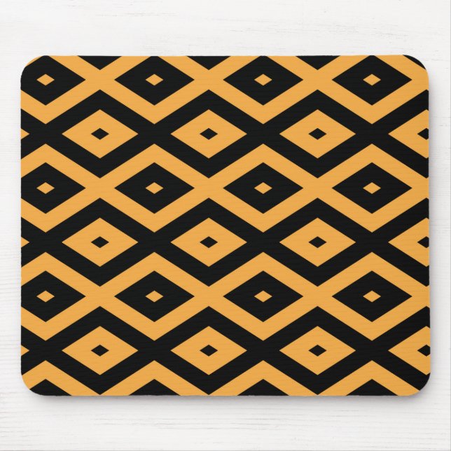 Yellow and black diamond pattern mouse mat (Front)