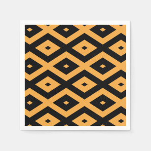 Yellow and black diamond pattern napkin