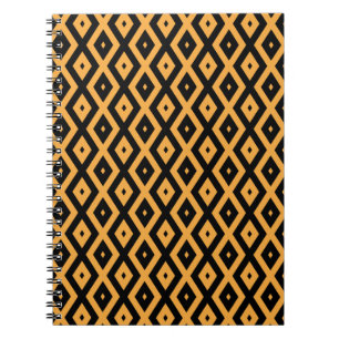 Yellow and black diamond pattern notebook