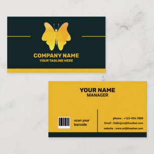 Yellow and black Elegant custom name Business Card