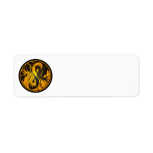 Yellow and Black Flying Yin Yang Dragons