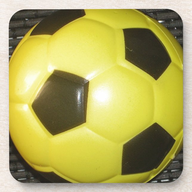 Yellow and black Football. Coaster (Front)