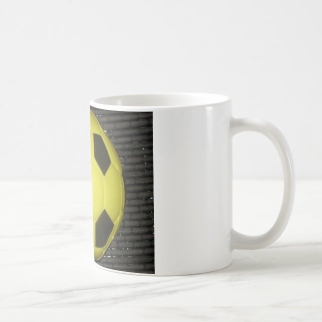Yellow and black Football. Coffee Mug (Right)