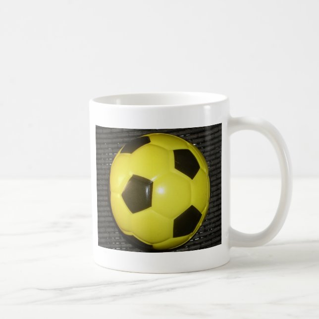 Yellow and black Football. Coffee Mug (Right)