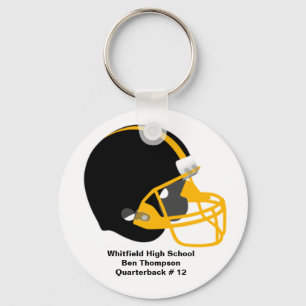Yellow and Black Football Keychain