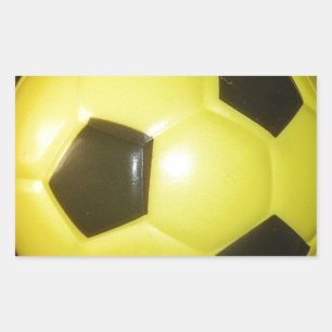 Yellow and black Football. Rectangular Sticker