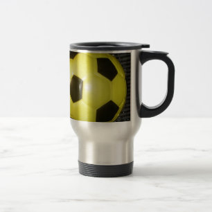 Yellow and black Football. Travel Mug