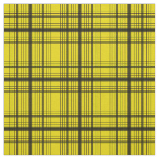 Yellow and Black Graphic Windowpane Plaid Check Fabric
