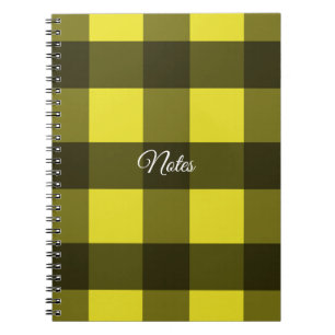 Yellow and Black Guingham Notebook