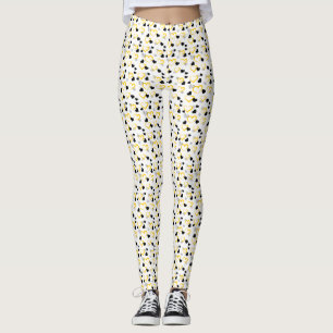 yellow and black hearts leggings