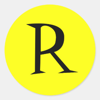 YELLOW AND BLACK INITIAL STICKER SEAL