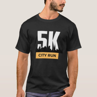 Yellow and Black Modern 5K City Run T-Shirt