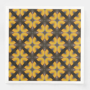 Yellow and Black Modern Hipster Napkin
