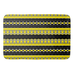 Yellow and Black Pattern Bath Mat