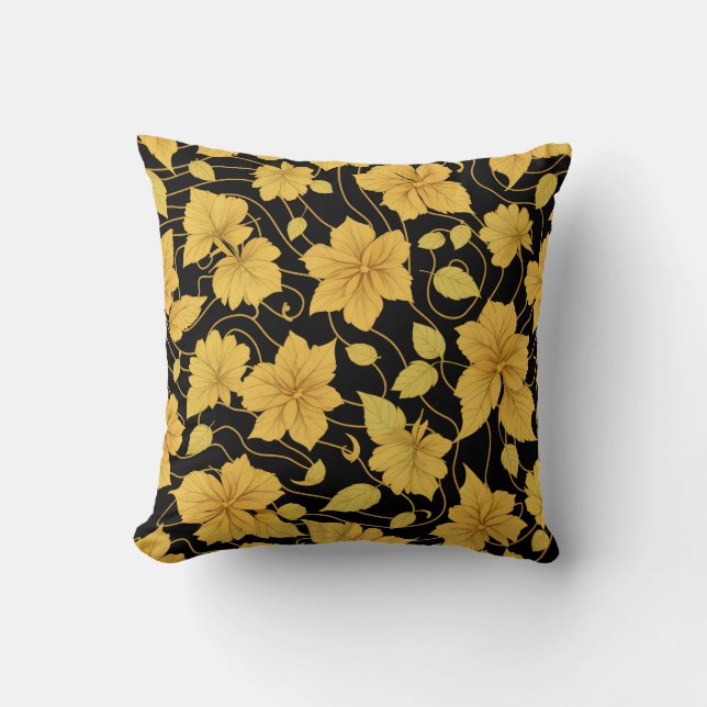 Yellow and black pattern  cushion (Front)