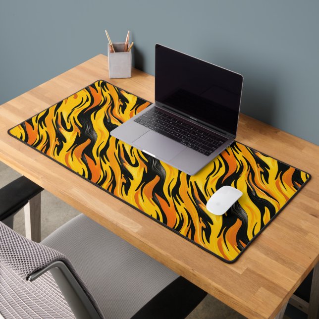 Yellow and Black Pattern Desk Mat (Office 2)