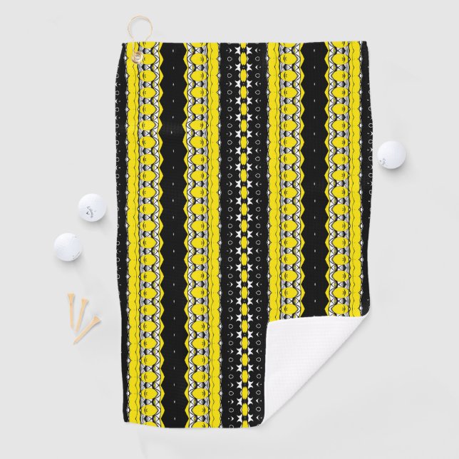 Yellow and Black Pattern Golf Towel (InSitu)