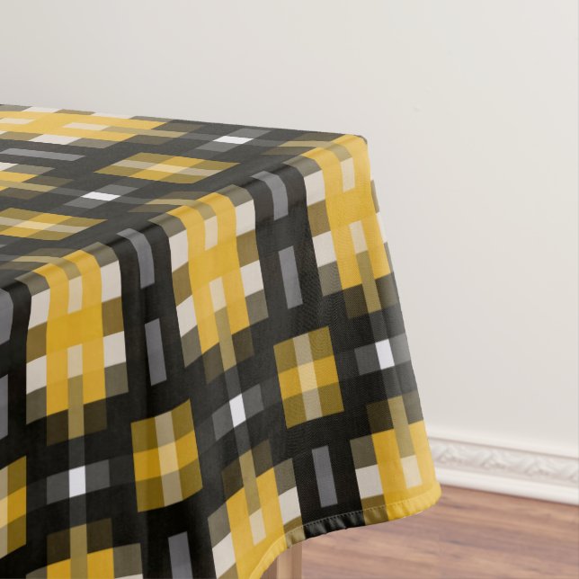 Yellow and Black Pattern Tablecloth (In Situ)