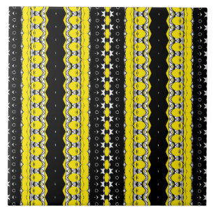 Yellow and Black Pattern Tile