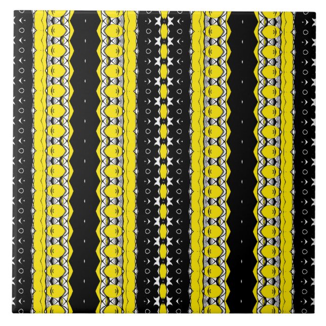 Yellow and Black Pattern Tile (Front)
