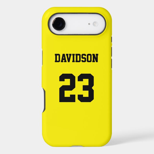 Yellow and Black Personalised Jersey Name Number (Back)