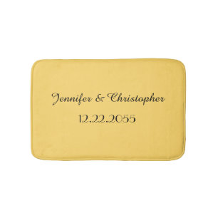 Yellow and Black Personalised Plush Bath Mat
