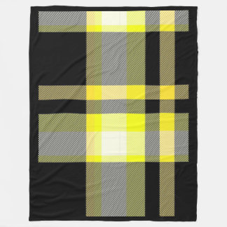 Yellow and Black Plaid Fleece Blanket