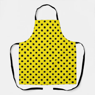 Yellow and Black Polka Dots Apron
