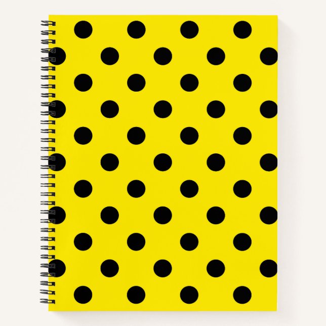 Yellow and Black Polka Dots Notebook (Front)