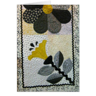 Yellow and Black Quilt Blank Card