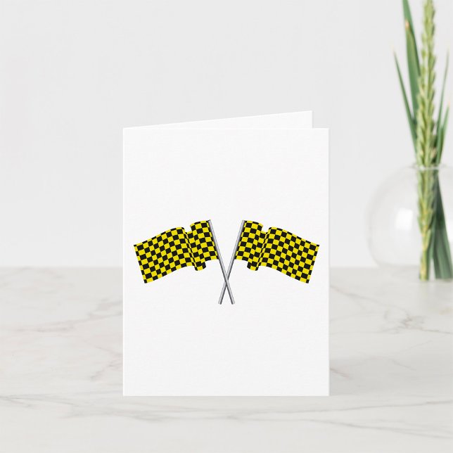 Yellow And Black Racing Flags Card (Creator Uploaded)