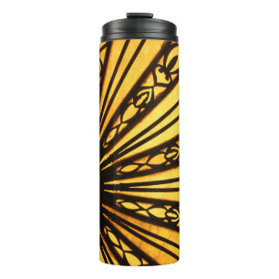Yellow and Black Radiant Pattern Thermal Tumbler