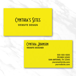 Yellow and Black Retro Bold Business Card