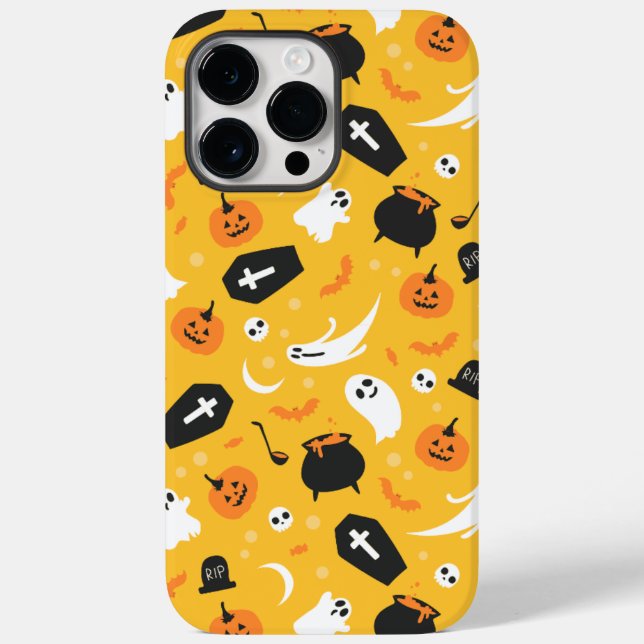 Yellow and Black Spooky Pattern Case-Mate iPhone Case (Back)