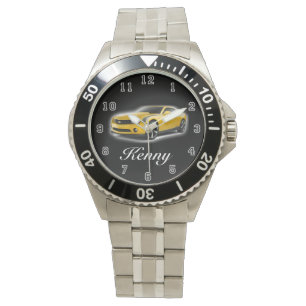 Yellow and black sports car watch