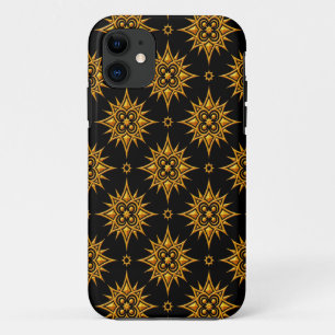Yellow and Black Star Pattern iPhone 11 Case