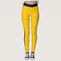 Yellow and Black Stripe Leggings Zazzle