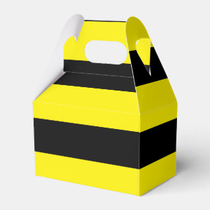 Yellow and black striped favour box
