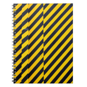 Yellow and black striped textile notebook