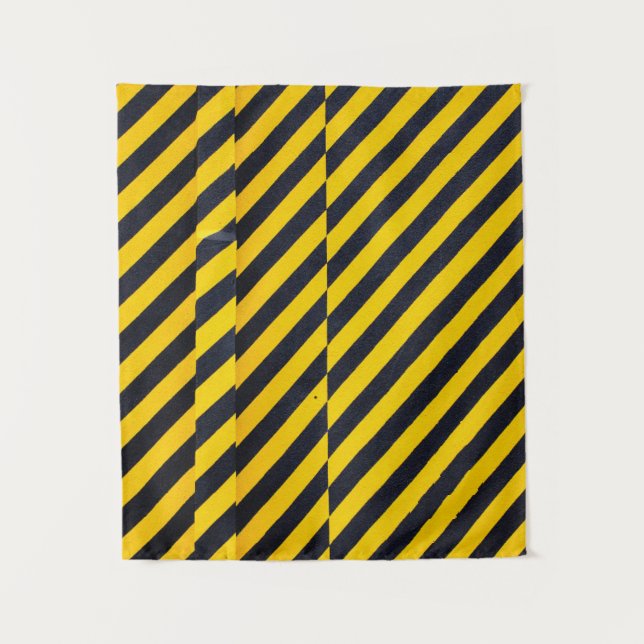 Yellow and black striped textile tapestry (Front)