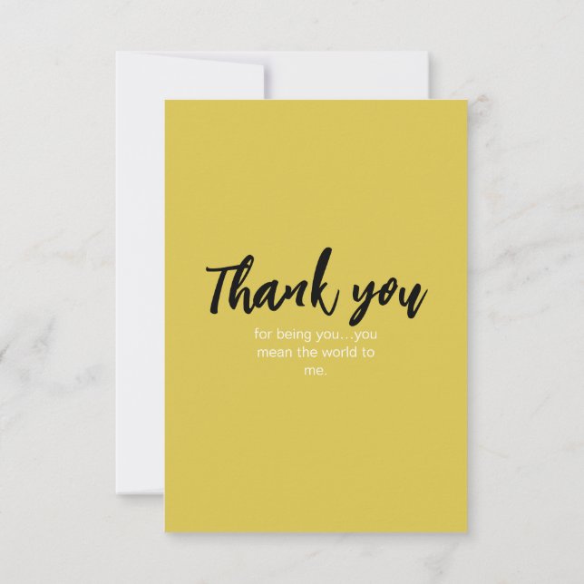 Yellow and black striped thank you card (Back)