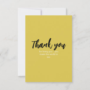 Yellow and black striped thank you card
