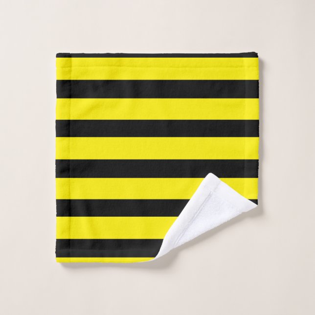 Yellow and black striped wash cloth (Wash Cloth)