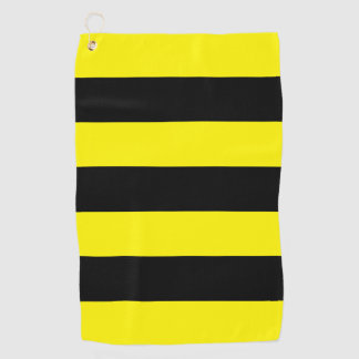 Yellow and Black Stripes Golf Towel