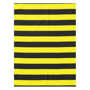 Yellow and Black Stripes Tablecloth