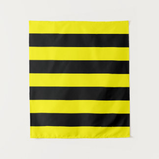 Yellow and Black Stripes Tapestry