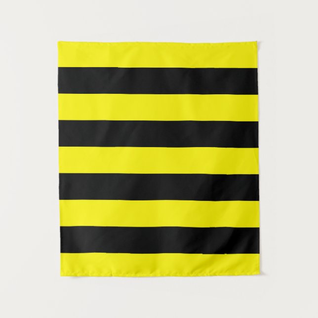 Yellow and Black Stripes Tapestry (Front)