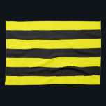 Yellow and Black Stripes Tea Towel<br><div class="desc">Yellow and black horizontal stripe pattern</div>