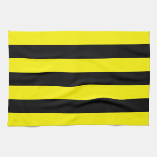 Yellow and Black Stripes Tea Towel