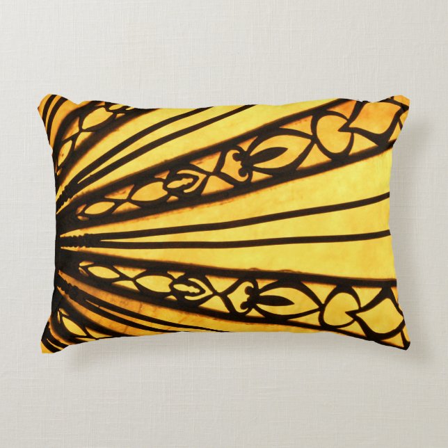 Yellow and Black Sunburst Decorative Cushion (Front)
